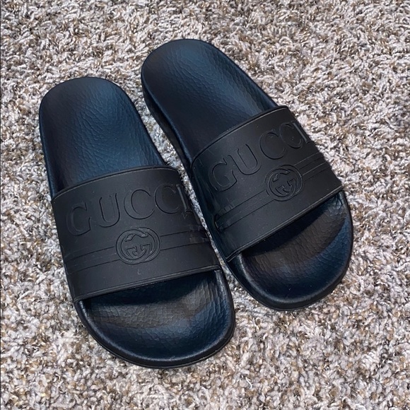 Gucci Shoes - Gucci Logo Rubber Slides